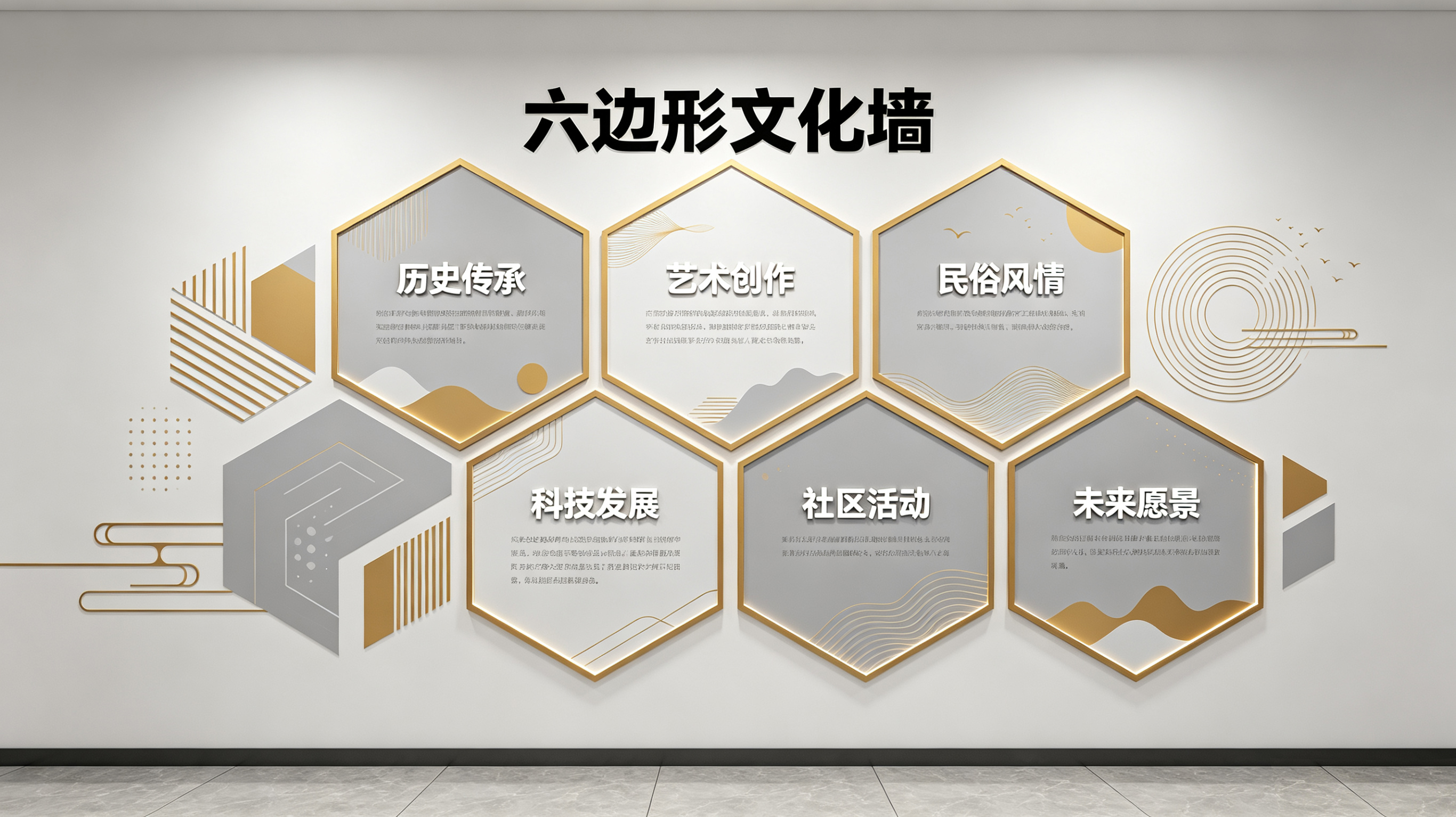 南安企业文化墙 | 六边形信息美学